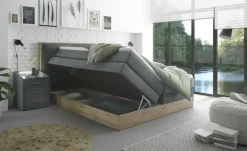 uno Boxspringbett mit Bettkasten Nox | Dunkelgrau