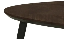 uno Couchtisch 2er Set Dortmund | Mango (Nachbildung), Dunkelbraun, Marmoroptik, Grau
