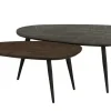 uno Couchtisch 2er Set XL Dortmund | Mango (Nachbildung), Dunkelbraun, Marmoroptik, Grau