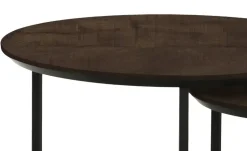 uno Couchtisch 3er-Set Dover | Mango (Nachbildung), Dunkelbraun