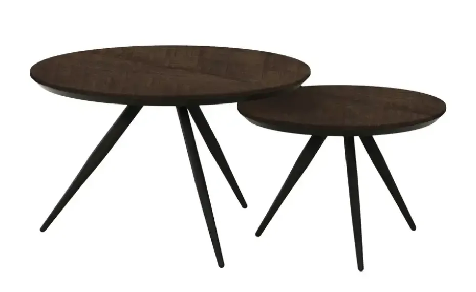 uno Couchtisch 2er-Set Hayley | Mango (Nachbildung), Dunkelbraun