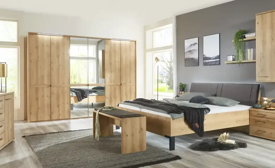 uno Drehtürenschrank, 6-türig mit Spiegeltüren Caballo