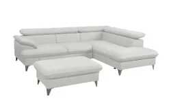 uno Ecksofa aus Kunstleder David | Hellgrau, rechts