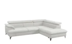 uno Ecksofa aus Kunstleder David | Hellgrau, rechts