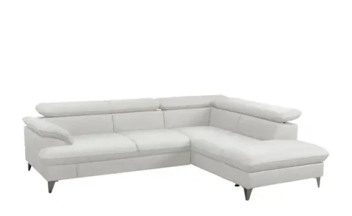 uno Ecksofa aus Kunstleder David | Hellgrau, rechts
