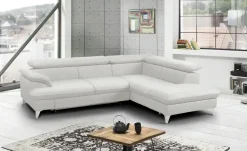 uno Ecksofa aus Kunstleder David | Hellgrau, rechts