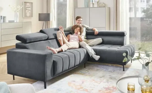 uno Ecksofa aus Mikrofaser Carrara | rechts | Höffner