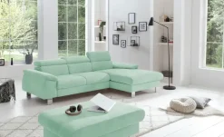 uno Ecksofa aus Velours Micky | Türkis, rechts