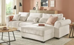 uno Ecksofa beidseitig montierbar Angelina groß | Creme