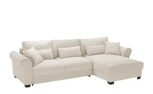 uno Ecksofa beidseitig montierbar Angelina groß | Creme