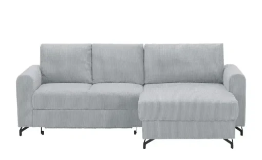uno Ecksofa Cord Latina | Hellgrau, rechts | Höffner