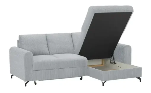 uno Ecksofa Cord Latina | Hellgrau, rechts | Höffner