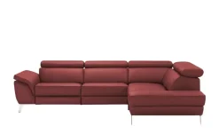 uno Ecksofa Leder Dallas | Rot, rechts | Möbel Höffner