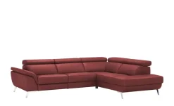 uno Ecksofa Leder Dallas | Rot, rechts | Möbel Höffner