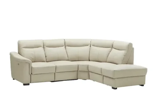 uno Ecksofa Leder und Kunstleder Barcelona | Beige, rechts