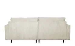 uno Ecksofa trendiger Cordstoff Livorno | Creme, ohne