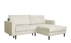 uno Ecksofa trendiger Cordstoff Livorno | Creme, ohne