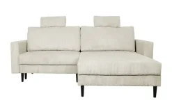 uno Ecksofa trendiger Cordstoff Livorno | Creme, Erweiterte Funktion