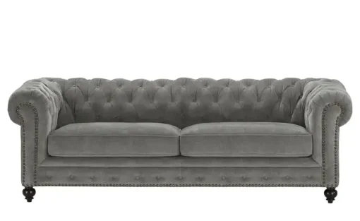 uno Einzelsofa Chesterfield Stoff | Grau, 3 | Höffner