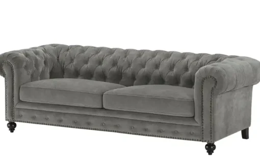 uno Einzelsofa Chesterfield Stoff | Grau, 3 | Höffner
