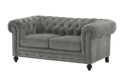 uno Einzelsofa Chesterfield Stoff | Grau, 2 | Höffner