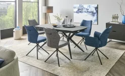 uno Esszimmerstuhl  drehbar Gundis | Blau, Griff, Drehfunktion, Armlehne