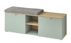 uno Garderobenbank Turin | Grün, Eiche Artisan (Nachbildung)