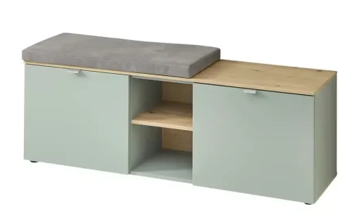 uno Garderobenbank Turin | Grün, Eiche Artisan (Nachbildung)