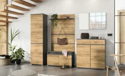 uno Garderobenschrank Lennox | Eiche (Nachbildung), Anthrazit