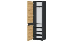 uno Garderobenschrank Lennox | Eiche (Nachbildung), Anthrazit