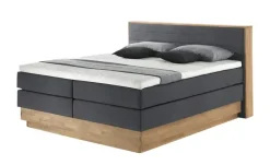 uno Massivholz-Boxspringbett mit Bettkasten Morgan | Anthrazit, 160 cm