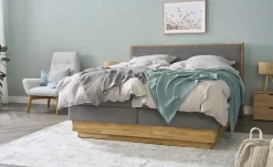 uno Massivholz-Boxspringbett mit Bettkasten Morgan | Anthrazit, 160 cm