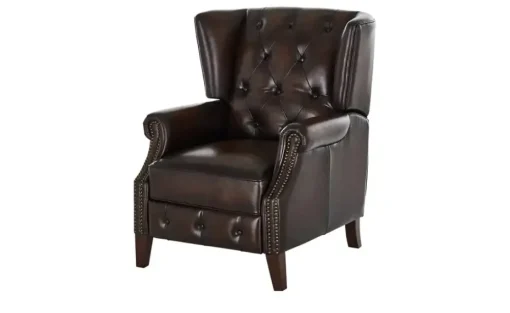 uno Relaxsessel aus Echtleder Chesterfield | Braun