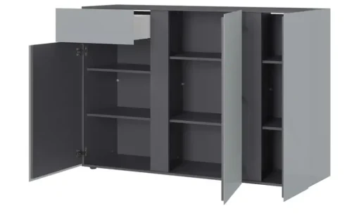 uno Sideboard Gaio | Silbergrau, Graphit | Höffner