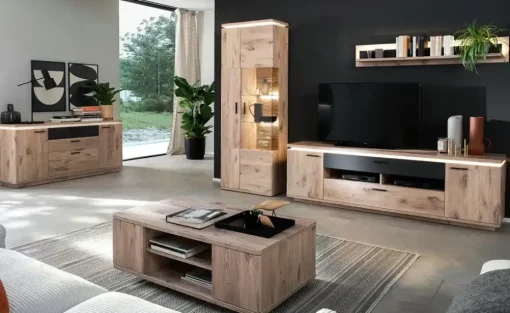 uno Sideboard Kataros | mit Absetzung in Anthrazit