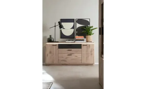 uno Sideboard Kataros | mit Absetzung in Anthrazit
