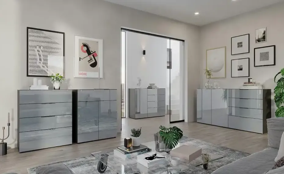 uno Sideboard Levi | Graphit, Silbergrau | Höffner