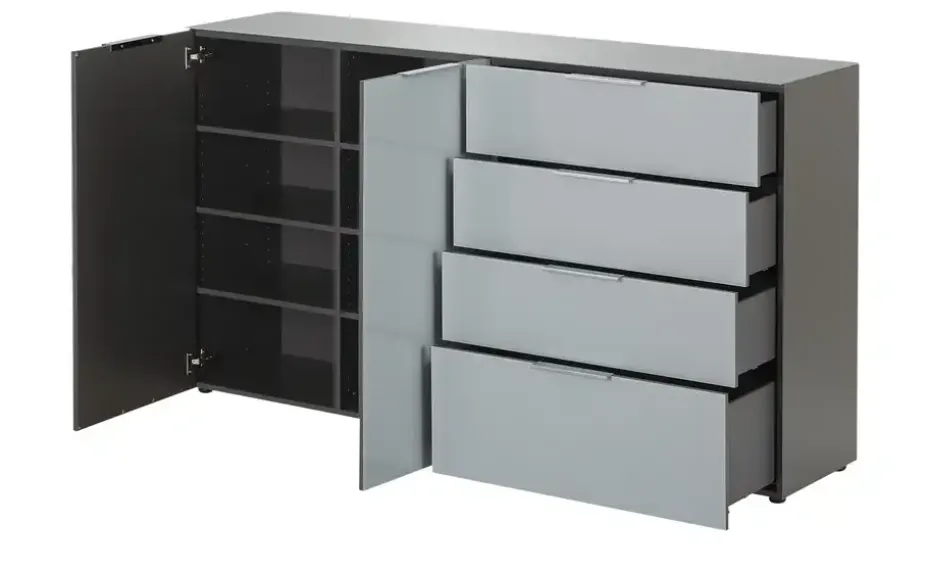 uno Sideboard Levi | Graphit, Silbergrau | Höffner