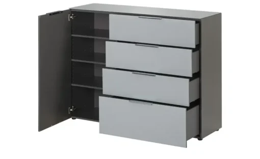 uno Sideboard Levi | Graphit, Silbergrau | Höffner