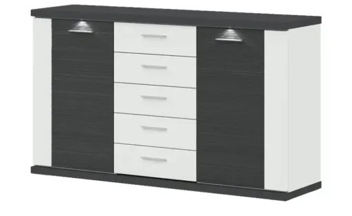 uno Sideboard Titan | Weiß, Graphit | Möbel Höffner