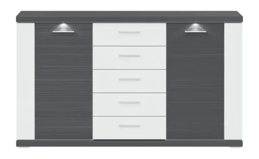 uno Sideboard Titan | Weiß, Graphit | Möbel Höffner