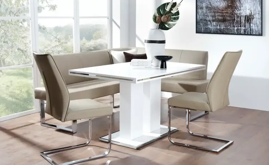 uno Säulentisch in Weißem Hochglanzlack Basti | Höffner