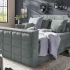 uno TV-Motor-Boxspringbett mit motorischer TV-Halterung Dillon 2 | Dunkelgrau, Grau
