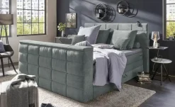 uno TV-Motor-Boxspringbett mit motorischer TV-Halterung Dillon 2 | Dunkelgrau, Grau