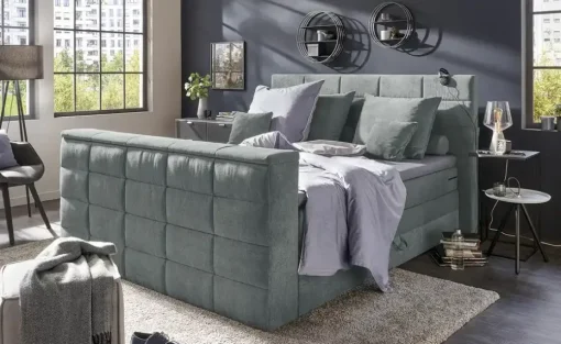 uno TV-Motor-Boxspringbett mit motorischer TV-Halterung Dillon 2 | Dunkelgrau, Grau