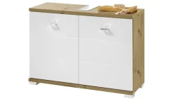 uno Waschbeckenunterschrank Polsensee | Asteiche (Nachbildung), Weiß
