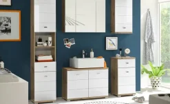 uno Waschbeckenunterschrank Polsensee | Asteiche (Nachbildung), Weiß