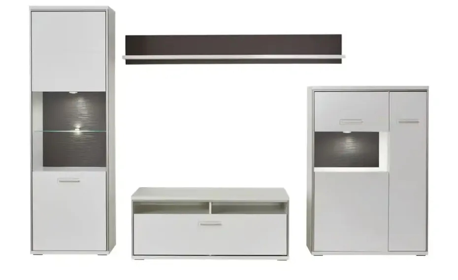 uno Wohnwand Setto | Rechts, Schubkastendämpfer, Türdämpfer