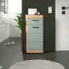 Unterschrank SCHLOONSEE, Breite 37cm, 1 Tür, 1 Schubkasten, 2 Fächer, MDF-Front in verschiedenen Farben erhältlich, Badmöbel, Badschrank, Kommode, Bad Schloonsee | Eiche Artisan (Nachbildung), Salbeigrün