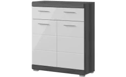 Unterschrank SCHLOONSEE, Breite 74cm, 2 Tür, 1 Schubkasten, 2 Fächer, MDF-Front in verschiedenen Farben erhältlich, Badmöbel, Badschrank, Kommode, Bad Schloonsee | hochglanz